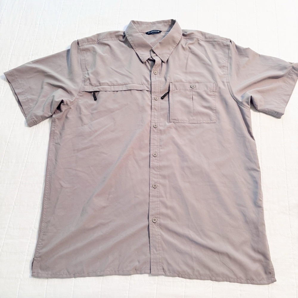 Drake Short Sleeve 8 Shot Flyweight Shirt Vintage Khaki Men's Size XL
